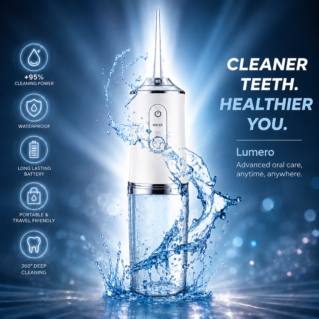Portable Water Flosser- Cordless Oral Irrigator 2.0